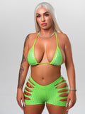 Main Stage 2 Piece Set - Neon Green Sparkle